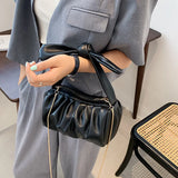 Chain Handbags Shoulder Bags Fold Portable Messenger Bags Bow Solid Bag