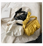 Chain Handbags Shoulder Bags Fold Portable Messenger Bags Bow Solid Bag