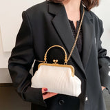 Chain Messenger Bag Top-handle Casual Soft Metal Buckle
