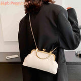 Chain Ladies Messenger Bag Top-handle Bag Casual Portable Soft Metal Buckle