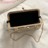 Chain Ladies Messenger Bag PU Leather Casual Portable Soft Metal Buckle