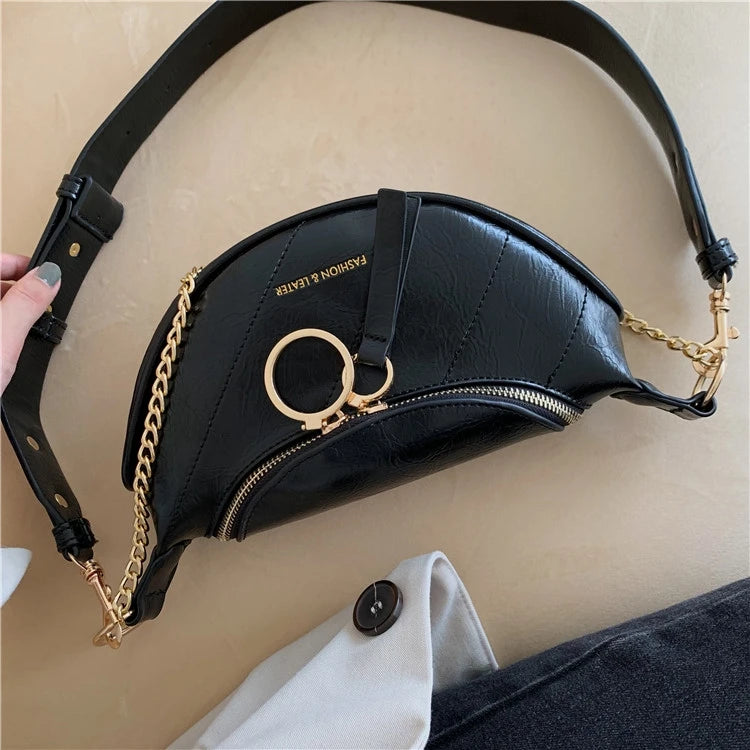 Leather Crossbody Bag Small Shoulder Messenger Waist Handbag