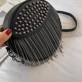 Fringe Embellished Crossbody Bag Vintage Messenger Bag