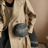Fringe Embellished Crossbody Bag Vintage Messenger Bag