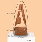 Chain Messenger Bag Embroidered Rhombic Lattice Underarm Bag with Small Purse