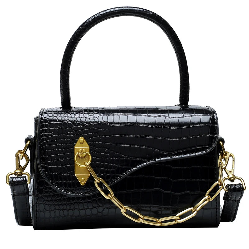 Chain PU Leather Shoulder Bags for Women Handbags Female Cross Body Bags