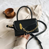 Chain PU Leather Shoulder Bags for Women Handbags Female Cross Body Bags