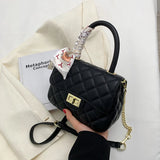 Chain Quilted Crossbody Bags for Women Leather Handbags Rhombus Lattice