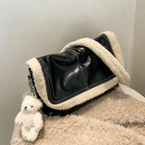 Chain Shoulder Bag Soft Leather Handbags Lambs Wool Crossbody Bag