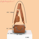 Embroidered Rhombic Lattice Chain Shoulder Bag with Small Purse