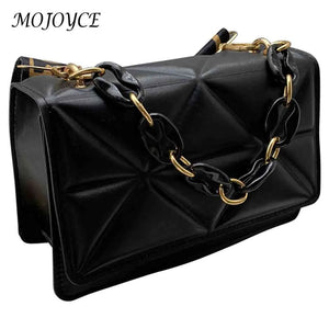 Embossed Wide Strap Flap Shoulder Bag for Weekend Vacation