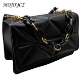 Embossed Wide Strap Flap Shoulder Bag for Weekend Vacation