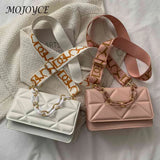 Embossed Wide Strap Flap Shoulder Bag for Weekend Vacation