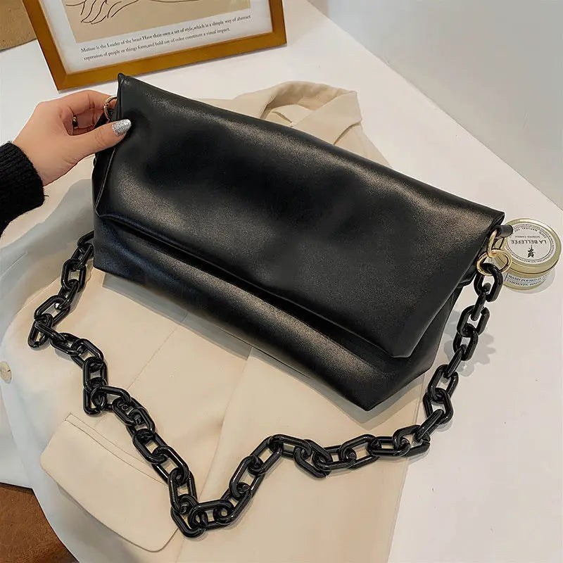 Chain Shoulder Bags PU Leather Envelope Handbags Cross Body