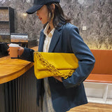 Chain Shoulder Bags PU Leather Envelope Handbags Cross Body