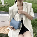 Chain Shoulder Bags Women Underarm PU Leather Small Square Bag