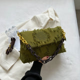 Canvas Shoulder Purse Handbag Tassel Crossbody Bag for Women