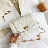 Chain Small Square Bag Casual Diagonal Bag Women's Bag Girl's Pu Bag
