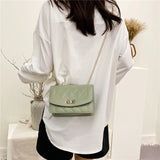 Chain Small Square Bag Casual Diagonal Bag Women's Bag Girl's Pu Bag