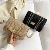 Chain Small Square Bag Casual Diagonal Bag Women's Bag Girl's Pu Bag