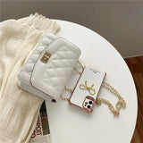 Chain Small Square Bag Casual Diagonal Bag Women's Bag Girl's Pu Bag