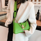 Chain PU Leather Shoulder Bags for Women - Small Crossbody Handbags