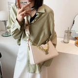 Chain PU Leather Shoulder Bags for Women - Small Crossbody Handbags