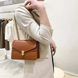 Chain Strap Crossbody Bag Soft Leather Women's Handbag Shoulder Bag