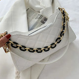 Chain Strap Leather Crossbody Bag for Women