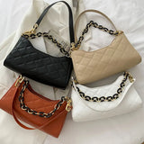 Chain Strap Leather Crossbody Bag for Women