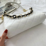 Chain Strap Leather Crossbody Bag for Women