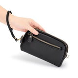 Cowhide Crossbody Phone Sling Bag Large Capacity Zipper Clutch Purse