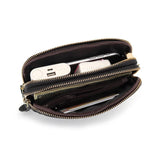 Cowhide Crossbody Phone Sling Bag Large Capacity Zipper Clutch Purse