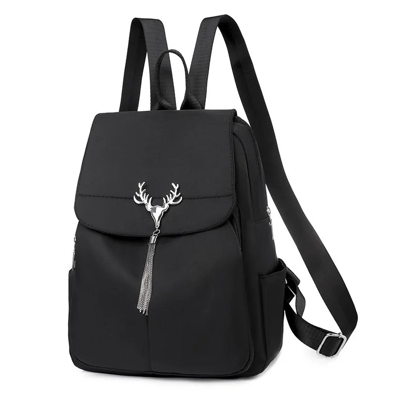 Chain Tassel Women Backpacks Oxford Cloth Shoulder Bags School Girls Rucksa