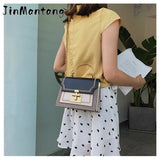 Chain Tote Bag Contrast Women Messenger Bag Flap Lady Handbag Crossbody Shoulder