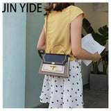 Chain Tote Bag Contrast Women Messenger Bag Flap Lady Handbag Crossbody Shoulder