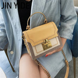 Chain Tote Bag Contrast Women Messenger Bag Flap Lady Handbag Crossbody Shoulder