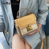Chain Tote Bag Contrast Women Messenger Bag Flap Lady Handbag Crossbody Shoulder