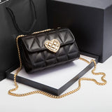 Chain Tote Bag Heart-shaped Hasp Ladies Pu Leather Shoulder Crossbody Bag