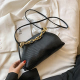 Chain Underarm Bag Soft PU Leather Women's Handbag