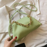 Chain Underarm Bag Soft PU Leather Women's Handbag