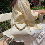 Chain Underarm Bag Soft PU Leather Women's Handbag