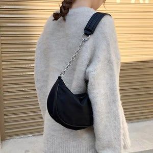 Chain Underarm Shoulder Bags Women Solid Minimal