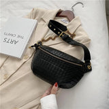 Chain Waist Bag Women Leather Fanny pack Crossbody Chest pack Mini Waist Belt Ba
