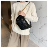 Chain Waist Bag Women Leather Fanny pack Crossbody Chest pack Mini Waist Belt Ba