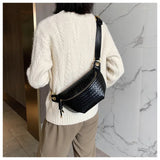 Chain Waist Bag Women Leather Fanny pack Crossbody Chest pack Mini Waist Belt Ba