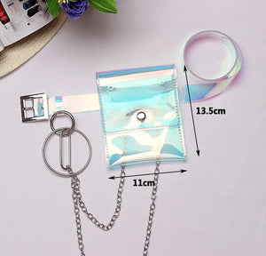 Holographic PVC Waist Bag Fanny Pack - Shining Bolosa Hip Belt Pouch