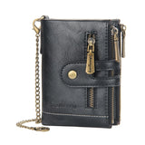 Men's RFID Blocking Chain Wallet Bifold Leather