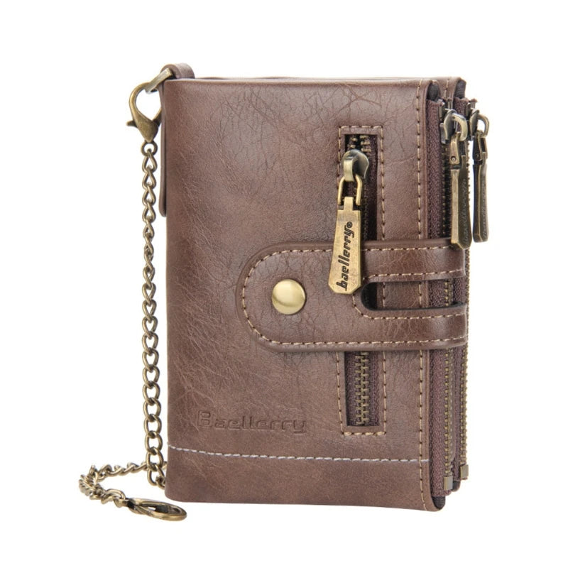 Men's RFID Blocking Chain Wallet Bifold Leather