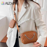 Embroidered Rhombic Lattice Crossbody Bag with Small Purse